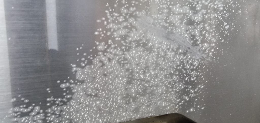White marks on stainless steel